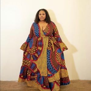 D’iyanu Ankra African Print Wrap dress